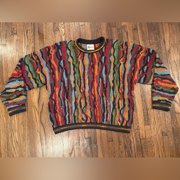 COOGI Classic Men’s Sweater in Vibrant Multicolor Pattern Grandpa 90s Size Large - Picture 1 of 10